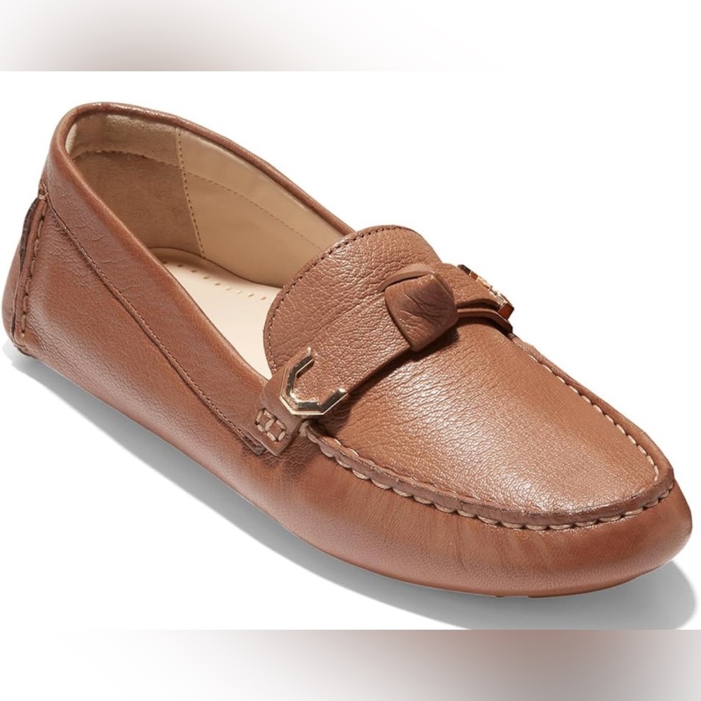 *NEW IN BOX* Cole Haan Women’s Evelyn Bow Driver Loafers in Pecan Leather 9.5